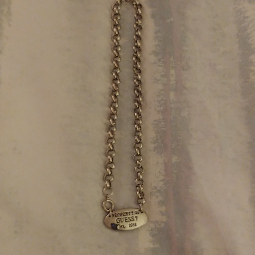 Silver chain link choker. Never worn